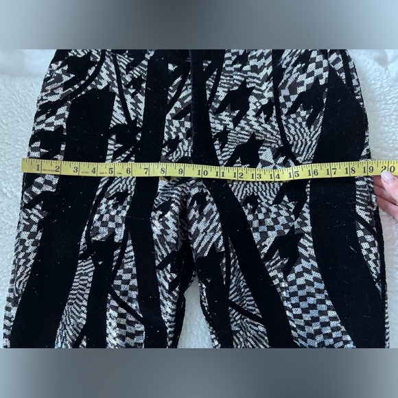 Halpern Tapered Sequin Trousers Black Silver Disco Party Nightclub Sz 28 - Picture 14 of 16